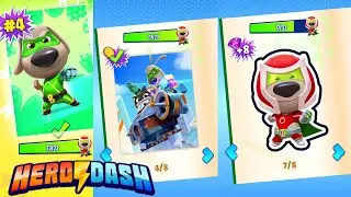 Talking Tom Hero Dash Stickers Album Complete New outfit Red Flame Ben vs Roy Raccoon all Challenge