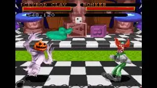 Super Nintendo Snes 16 bit Clay Fighter Battle №11 Ickybod Clay Vs Bonker
