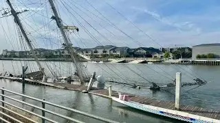 Large sail boat sinks in Oakland Estuary