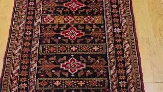 Vintage Afghan Tribal Runner in Geometric Pattern, @thepersianknot , SKU 1625