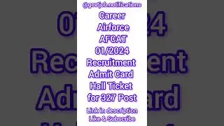 AFCAT 01/2024 Admit Card #afcat2024 #afcat #youtubeshorts #job #govtjobs #short #shortvideo #shorts