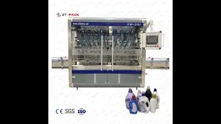 12 nozzles magnetic pump filling packing line for liquid detergent soap disinfectant glass cleaner