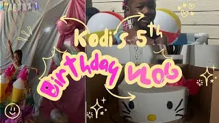 KODI&rsquo;S 5th BIRTHDAY VLOG! | DIY Hello Kitty CAKE! | Kodi takes over!