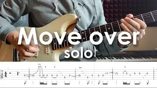 Move over - Janis Joplin. Guitar solo cover + slow LESSON with TAB