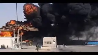 Fire broke out in fuel tanks in Iran near the border with Afghanistan.