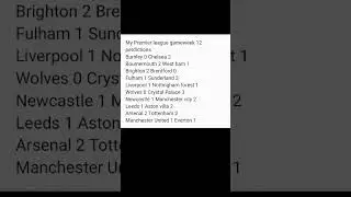 My premier league gameweek 12 perdictions #premierleague #gameweek12 #perdictions #mcfckrish 