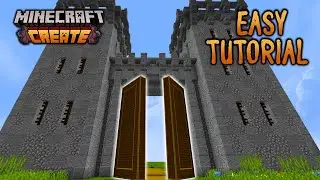How To Make a WORKING CASTLE DOOR/GATE in Minecraft (with Create mod) | Tutorial