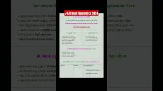 JK BANK APPRENTICE 2024 #jk #bank #apprenticeship #jammukashmir #rbi #latestjobs #viralvideo  #feed