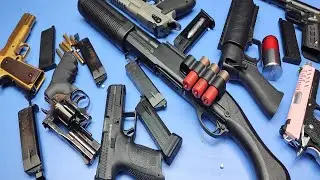 Airsoft gun ,grenade launcher,Pump Shotgun ,Desert Eagle,1911colt..#airsoftgun #airsoft2025 #asmr