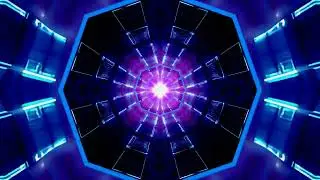 VJ LOOP NEON Blue Tunnel Abstract Background Video SCI-FI 4K Screensaver Wallpaper Loop
