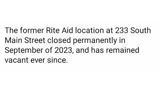 Former Rite-Aid In Downtown Fall River For Sale