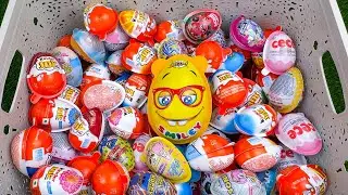 😊 Lots of Kinder Joy & huge surprise egg satisfying ASMR unboxing!