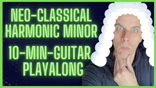 HARMONIC MINOR SCALE GUITAR PLAYALONG | Lesson workout with tabs and alternate picking