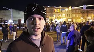 #BaltimoreRiots: Police attack crowd with riot weapons after bottles and rocks are thrown.