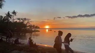 Enjoying the Guam Agat sunset at the beach.