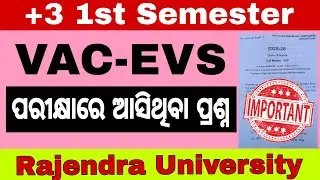 +3 1st Semester VAC EVS// VAC Environmental Studies Important Questions | All Universities