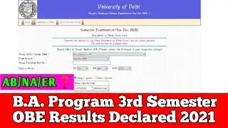 DU-SOL B.A. Program 3rd Semester OBE Results Declared 2021 (2nd Year) // AB/NA/F❓ #mrsinghania