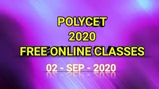 #telangana #polycet #2020  Free online POLYCET entrance maths classes #appolycet2020