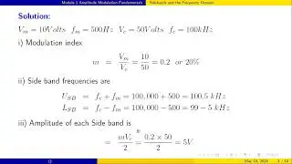 Principles of communication Systems- Analog communication Numerical Problems on AM power 2