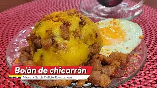 ☕️DESAYUNO FÁCIL, RÁPIDO Y SABROSO  BOLÓN DE CHICHARRÓN‼️♨️🇪🇨😘👌