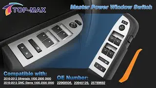 TOP-MAX Master Window Switch Driver Side Compatible with 2010-2013 Silverado, GMC Sierra