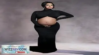 Maternity Crossover Mock Neck Photoshoot Dress Slit Long Sleeves Cutout Mermaid Maxi