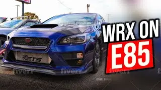 WRX on e85 blows flames on the dyno