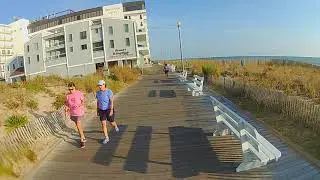 Bike riding Rehoboth Beach Delaware boardwalk - Поездка на велосипеде Рехобот бич Делавэр бордвок.