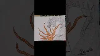 Godzilla vs Scylla Drawing #art #drawing #short #sketch #godzilla #dinosaur #artwithshivansh #scylla