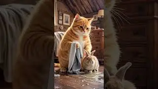 The Orange Cat 🐱 & Little Rabbit 🐰  So Heartwarming! 💖 | #rabbitandcat #orangecatbigbrother #cutepet