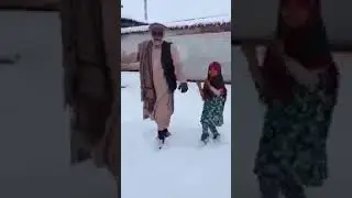 Welcoming Snow Fall With Traditional Pashtun Dance Attan. The Old Man and the Snow Fall