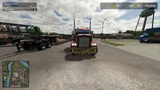 Peterbilt fresh out shop hauling oversized load