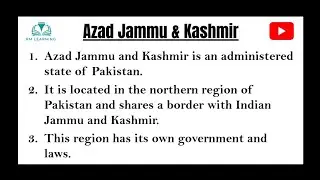 Azad Jammu and Kashmir Essay in English / Essay on AJK in English / 10 Lines on AJK in English