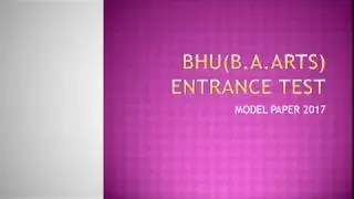 BHU  Entrance exam(UET Model paper 2017