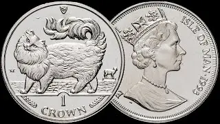 Монета 1 крона Острова Мэн 1993 года. Мейн Кун.