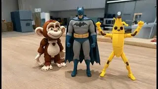 articulated monkey, DC Batman, Peely 13 Fortnite figure #toyboyasif #blindbox