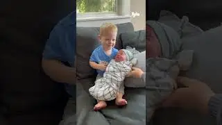 🥺 He was so excited to meet his new baby brother #shorts