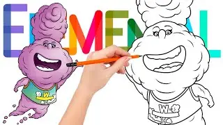 How to draw Gale, an air element with a big personality - Elemental