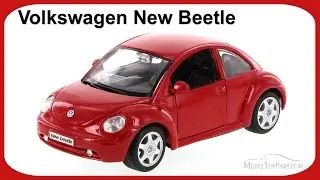 Volkswagen New Beetle Hard Top, Red - Showcasts 34975 - 1/24 Scale Diecast Car