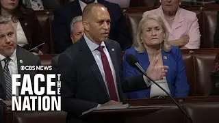 Hakeem Jeffries begins marathon speech criticizing Trump's 