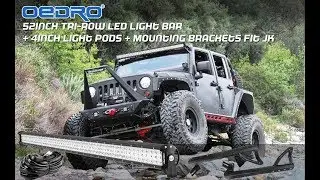 How to Modify & Install  OEDRO 52 Inch LED Light Bar On Jeep Wrangler JK