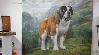 St Bernard in the Alps painting - Christian Furr