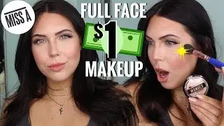 ONE DOLLAR MAKEUP TUTORIAL! &ndash; FULL FACE SHOP MISS A MAKEUP &ndash; Everything One Dollar Makeup Challenge