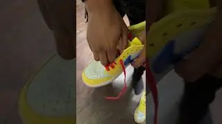 How to lace Travis Scott x Air Jordan 1 Low Canary #jordan1low #travisscott #sneaker