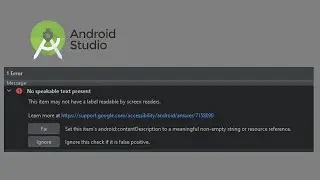 Android studio how to fix no speakable text present
