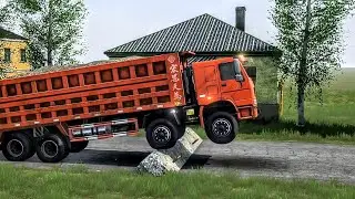 Waw Amazing New Trucks vs Broken Roads With Speed Bumps | Spintires: Mudrunner Part-35