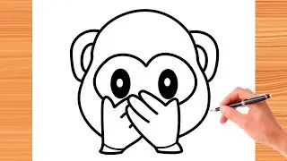 How to Draw Monkey Emoji easy - Drawing Step by Step