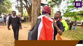 A MAN IN NANYUKI AIMS TO HUG A TREE FOR 72 HRS AS HE EMPASISE FOR PEACE DURING 2027 ELECTION!!!