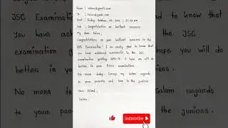 Write an e-mail to 'Congratulation on your brilliant success' esay for all classes🙃#byshorts