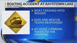 Boat crashes into woods at Raystown Lake